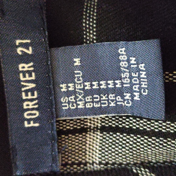 🎁 Forever 21 size Medium plaid dress black and white with back zipper - Picture 7 of 8